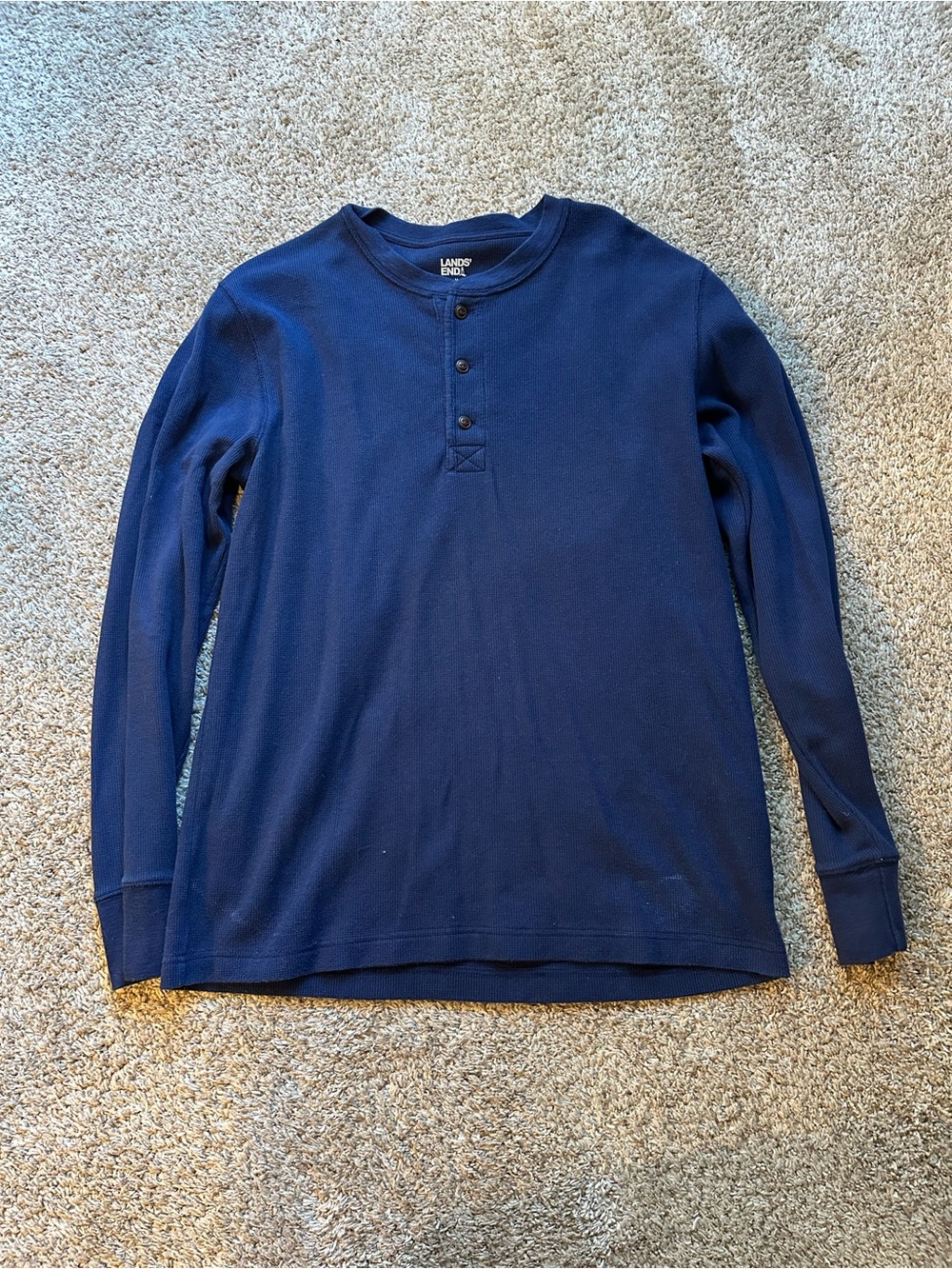Lands' End Deep Navy Long-Sleeve Henley